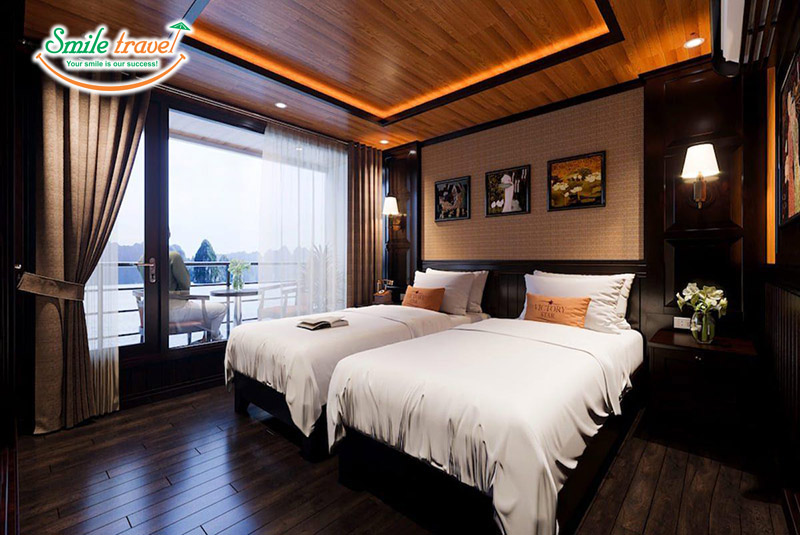 Deluxe balcony cabins du thuyen victory star smiletravel