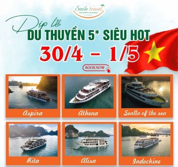 Tour du thuyền Hạ Long 30/4-1/5 giá rẻ