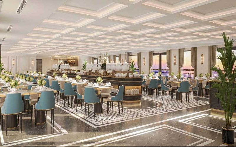 Khu ăn uống của du thuyền diana 5 sao