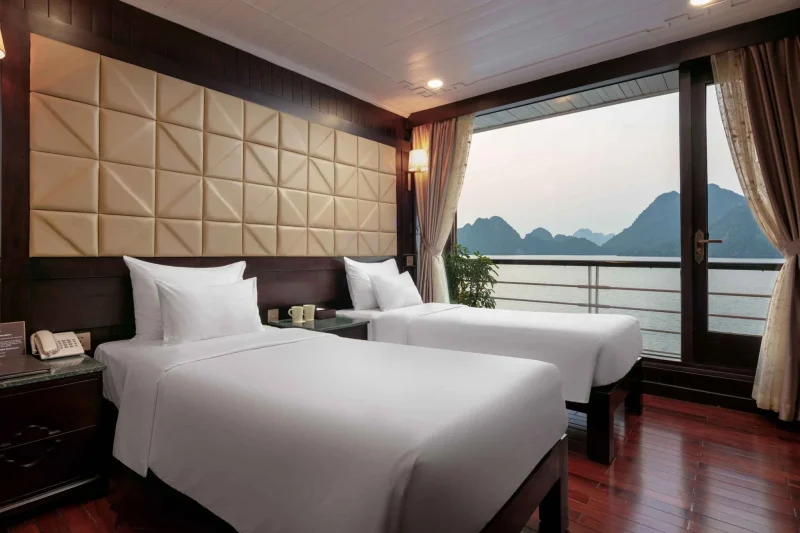 phòng ngủ giường đơn du thuyền Mila Cruise