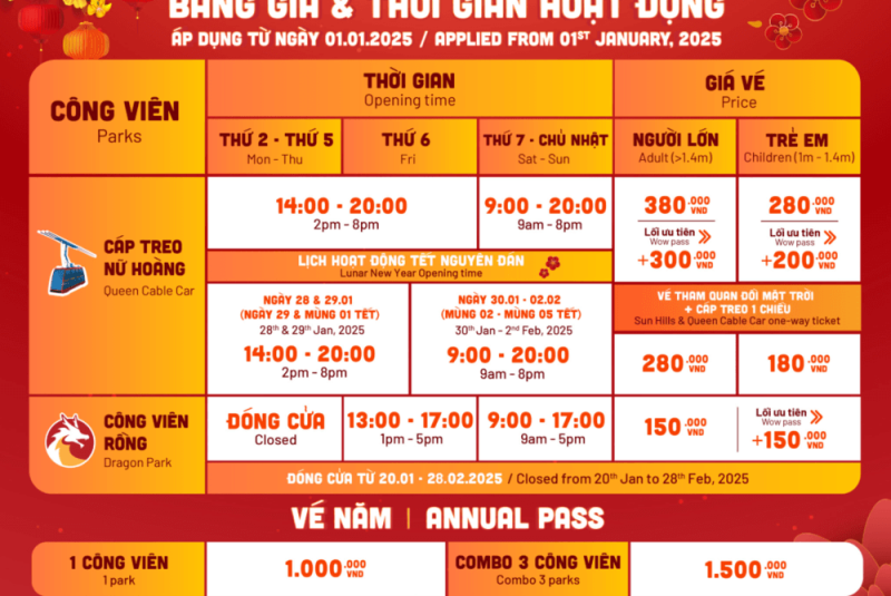 Giá Vé Sun World Hạ Long Park